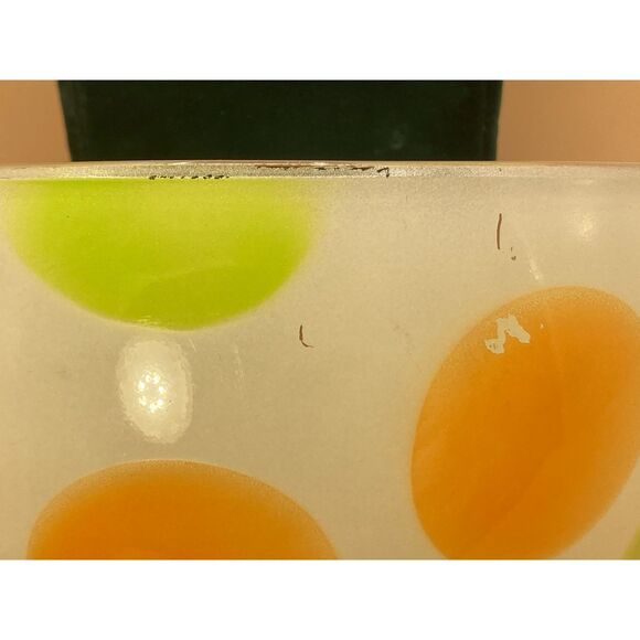 Walther Love Shakes Mixing Bowl 8" Polka dot MCM Mid century Vintage Glass - Picture 6 of 7